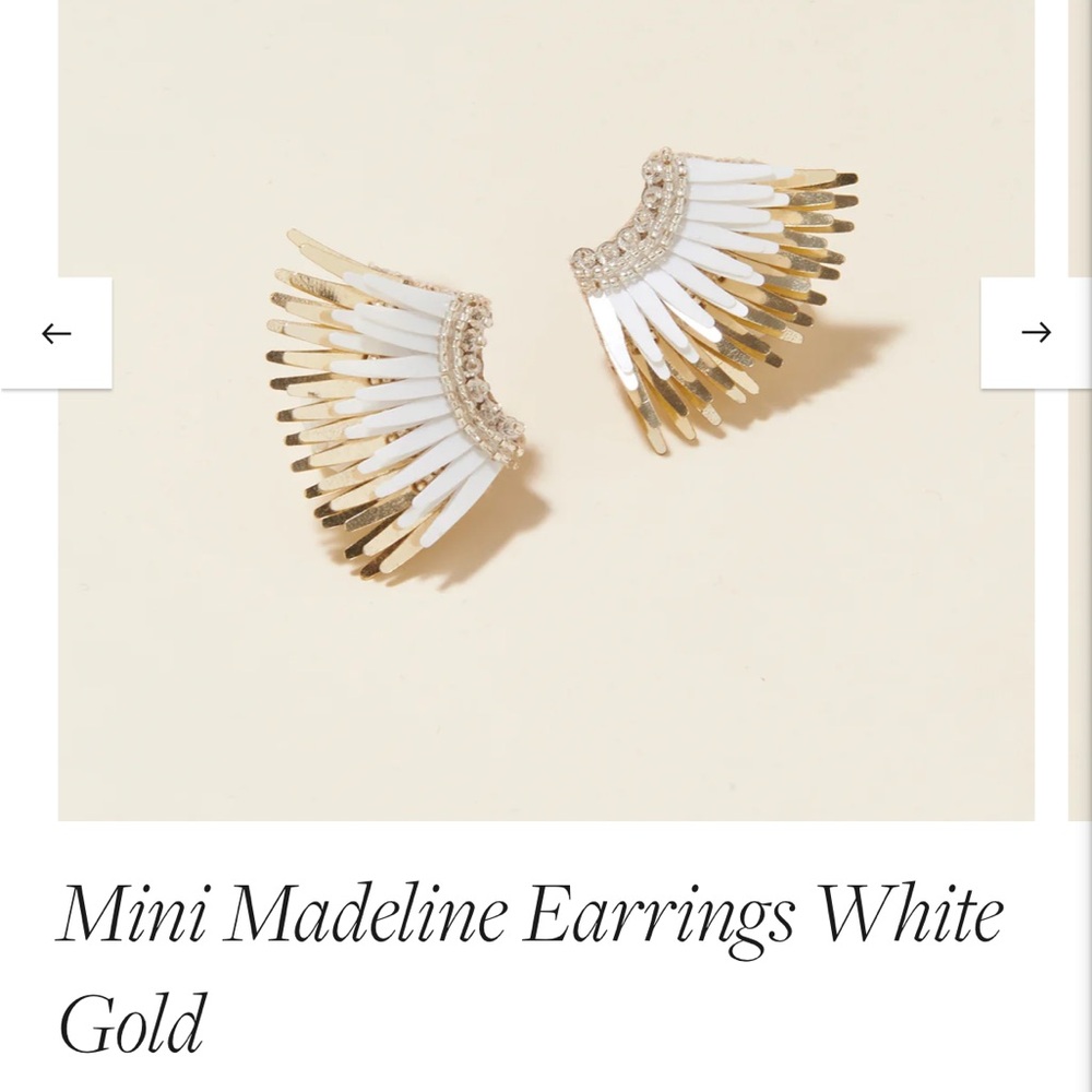 Mini Madeline White and Gold Earrings